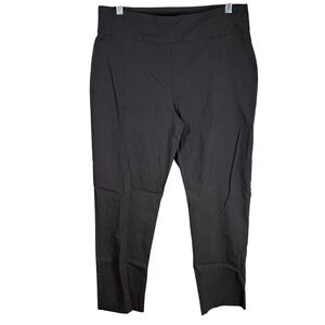 Zac & Rachel Womens Black Pull On Straight Leg Dress Pants Size 14 Stretch Work